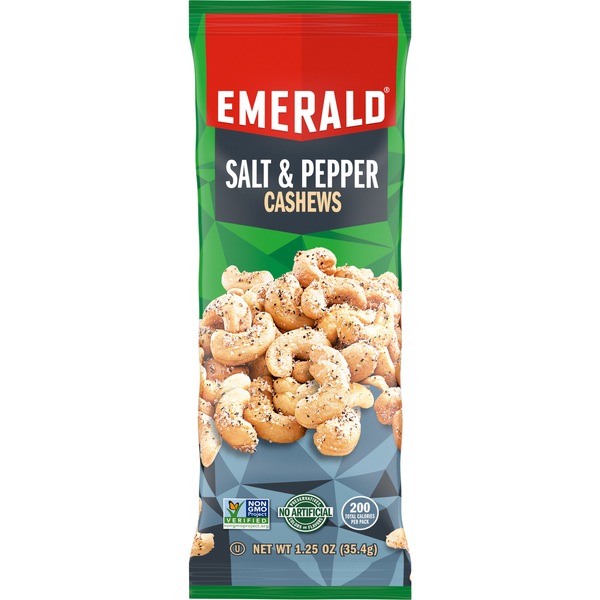 Emerald Salt and Pepper Cashews, 1.25 oz