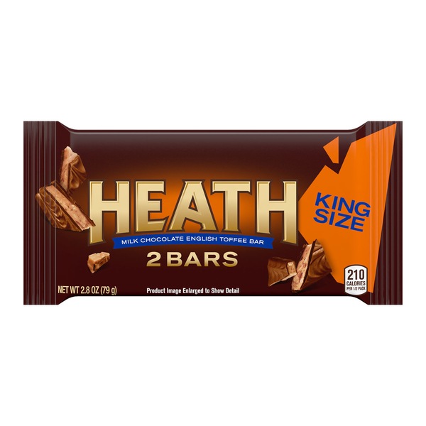 Heath Milk Chocolate English Toffee King Size Candy Bars, 2 ct, 2.8 oz