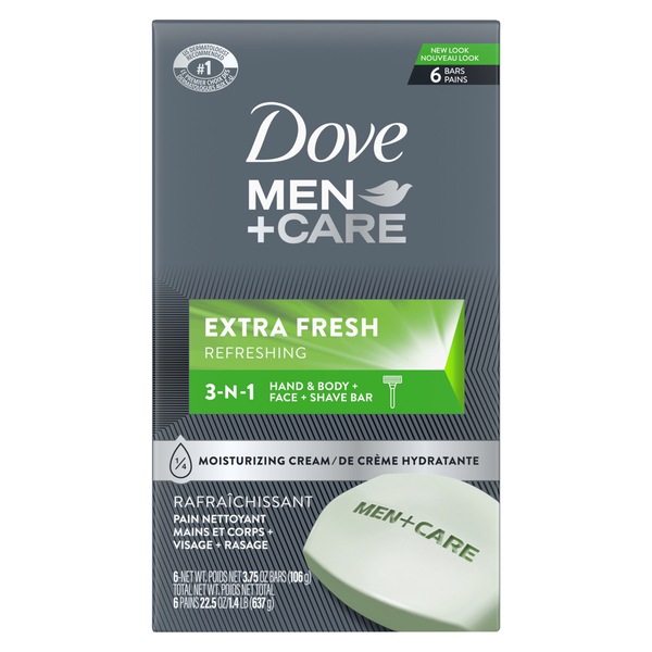Dove Men+Care Extra Fresh 3-in-1 Bar Soap, 3.75 oz