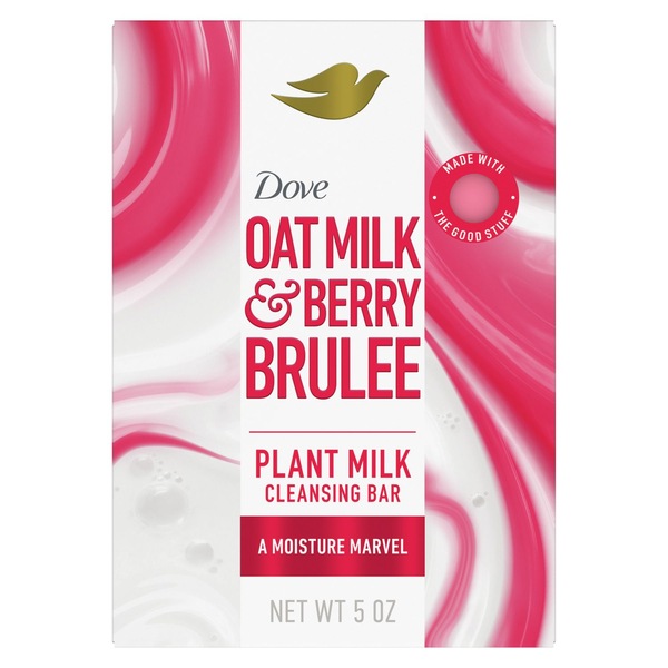 Dove Plant-Based Beauty Bar Soap, Moisture Marvel, Oat Milk & Berry Brulee, 5 OZ