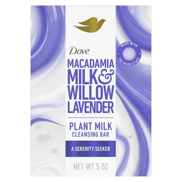 Dove Plant-Based Beauty Bar Soap, Serenity Seeker, Macadamia Milk & Willow Lavender, 5 OZ