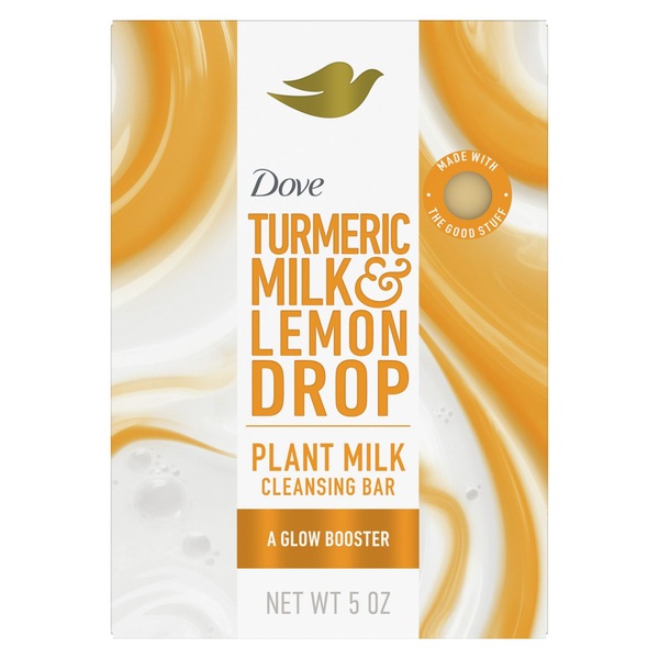 Dove Plant-Based Beauty Bar Soap, Glow Booster, Turmeric Milk & Lemon Drop, 5 OZ