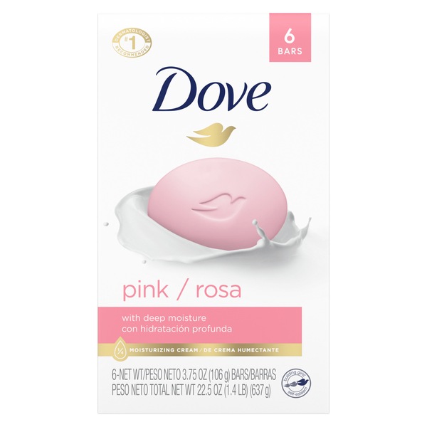 Dove Pink - Barra de belleza, 4 oz, 6 u.