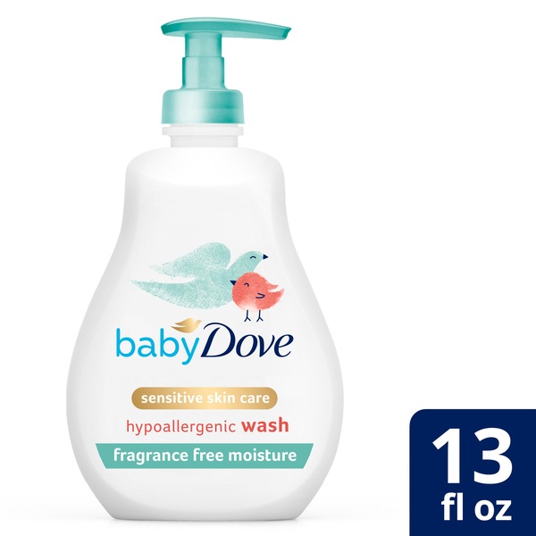 Baby Dove Sensitive Skin Fragrance Free Body Wash, 13 FL OZ