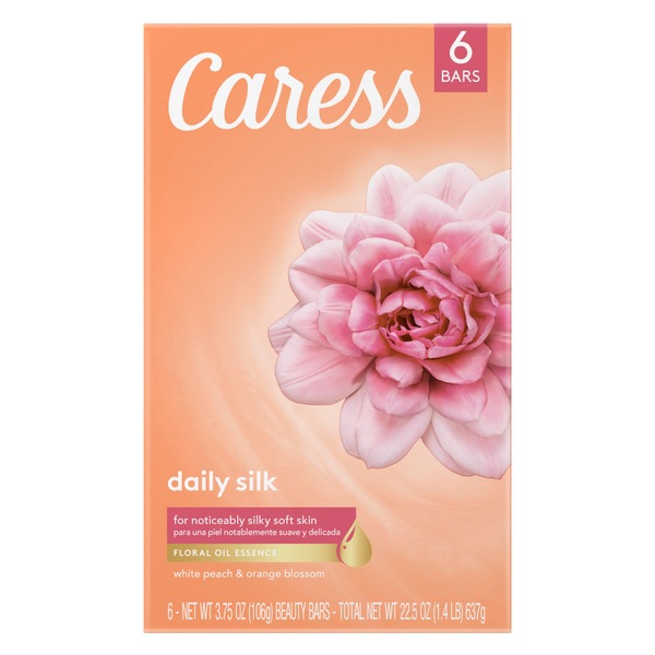 Caress Daily Silk - Barra de belleza, 4 oz, 6 barra