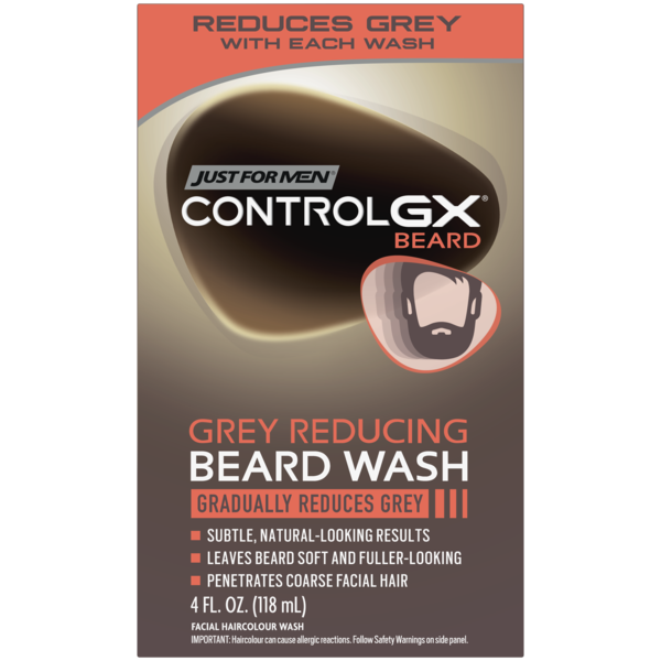 Just For Men Control GX - Gel de limpieza para barba, reductor de canas, 4 oz líq.