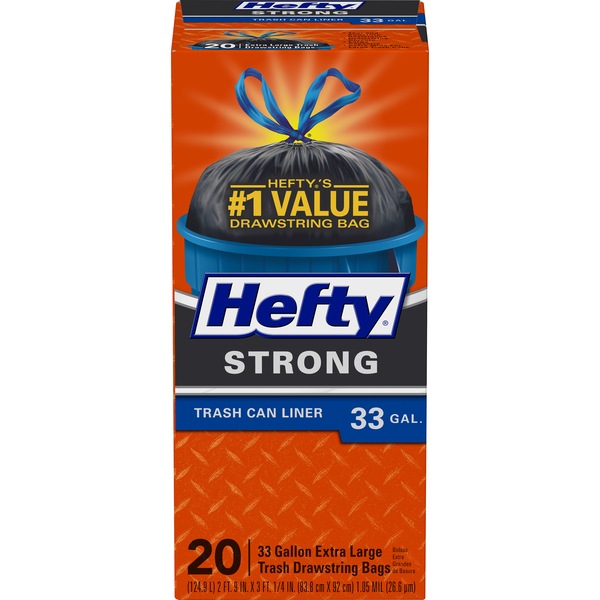 Hefty Extra Strong Extra Large Trash Bags 33 Gallon, 20 ct