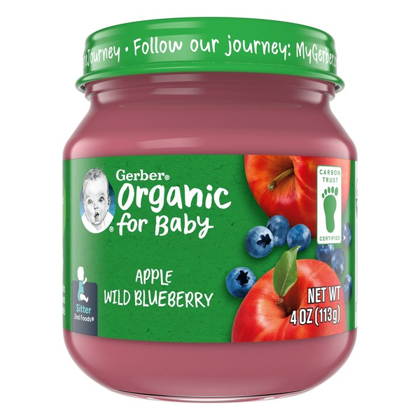 Gerber Organic 2nd Foods Apple Wild Blueberry