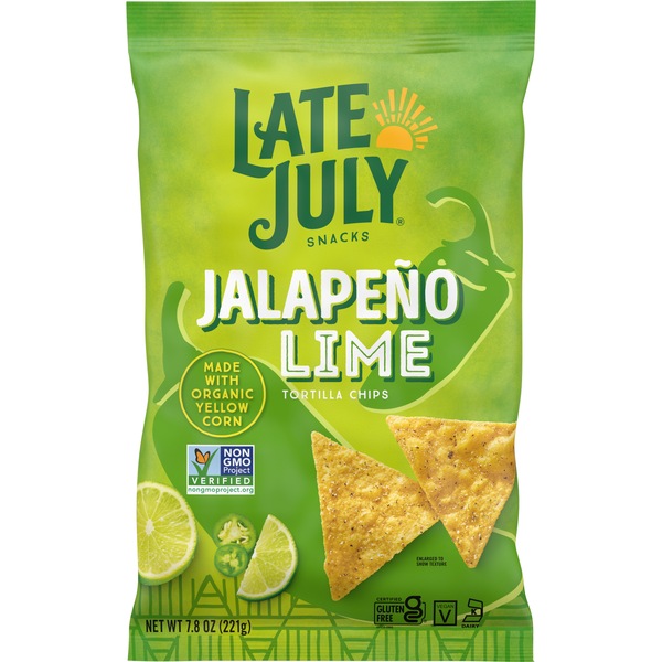 LATE JULY Snacks Jalapeno Lime Tortilla Chips, 7.8 oz