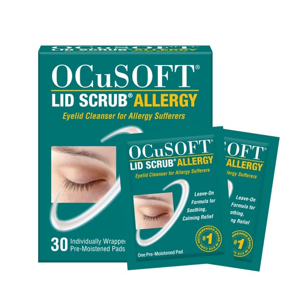 OCuSOFT Lid Scrub Allergy Eyelid Cleanser, 30 ct