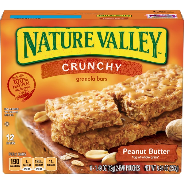 Nature Valley Crunchy Granola Bars, Peanut Butter, 6 ct