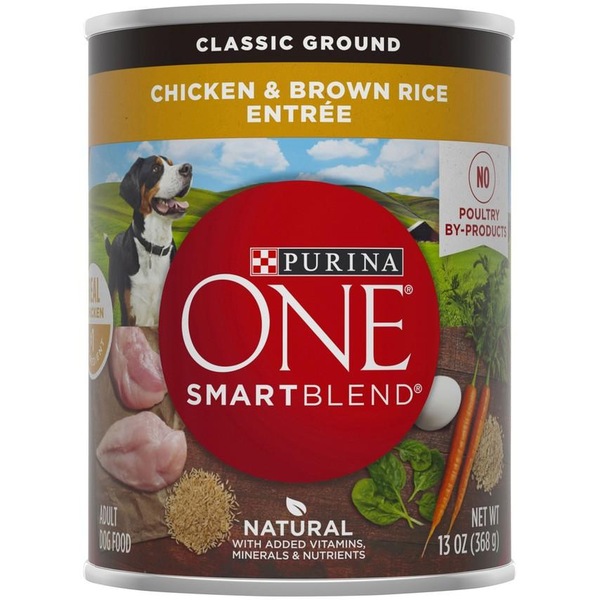 Purina ONE Smart Blend Natural Wet Dog Food, Chicken & Brown Rice, 13 oz