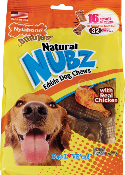 Nylabone Natural Nubz Edible Dog Chews with Real Chicken