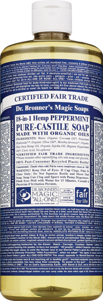 Dr. Bronner's Magic Soaps - Jabón líquido puro de Castilla, Peppermint