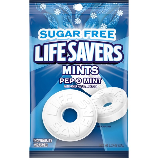 Life Savers Pep O Mint Sugar Free Candy Bag, 2.75 oz
