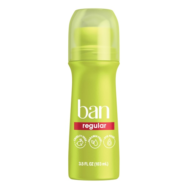 Ban 24-Hour Antiperspirant & Deodorant Roll-On, Regular, 3.5 OZ