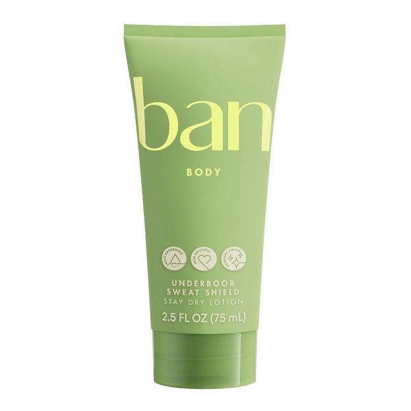 Ban Body Underboob Sweat Shield Stay Dry Lotion Deodorant, 2.5 OZ