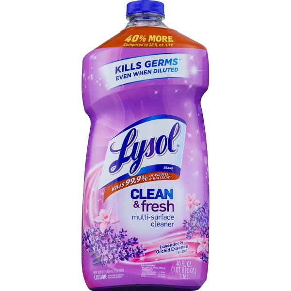 Lysol Clean and Fresh - Limpiador para superficies múltiples, fragancia Lavender and Orchid, 40 oz