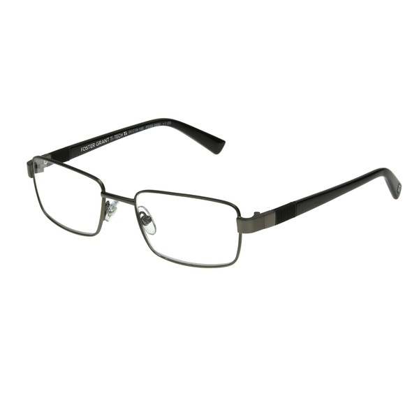 Foster Grant Ti-Tech Premium Men's Flat Metal Reading Glasses