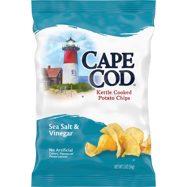 Cape Cod Sea Salt and Vinegar Kettle Cooked Potato Chips, 2 oz