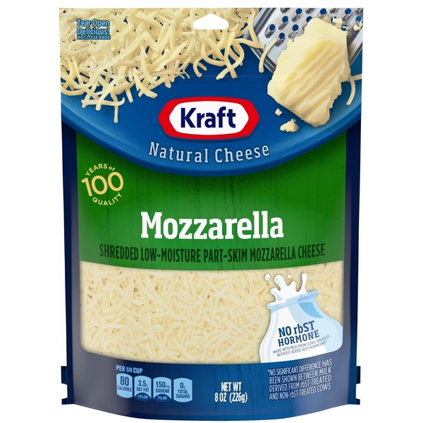 Kraft Shredded Mozzarella Cheese, 8 OZ