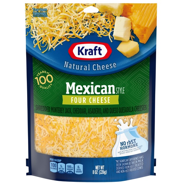 Kraft Shredded 4 Cheese Mexican Blend, 8 OZ