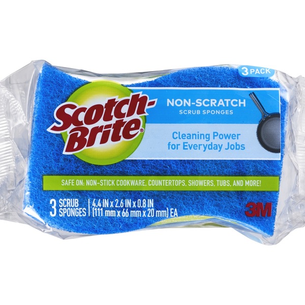 Scotch-Brite Non-Scratch Scrub Sponge, 3 ct