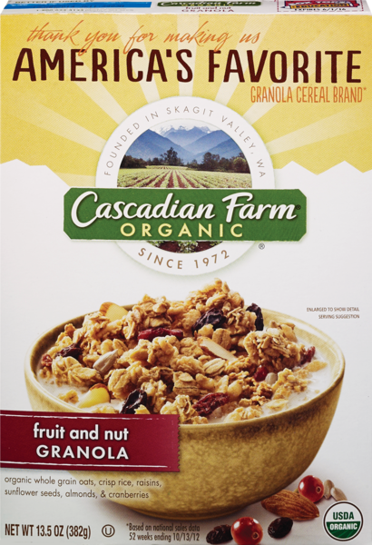 Cascadian Farm Organic Fruit and Nut Granola, 13.5 oz