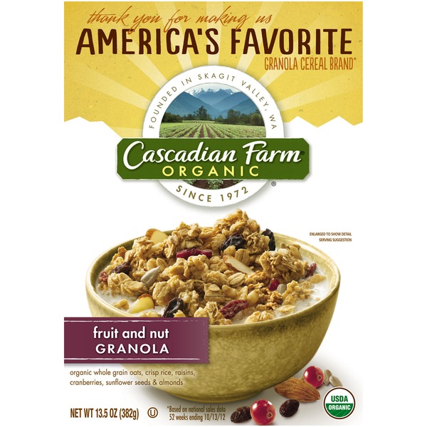 Cascadian Farm Organic Fruit and Nut Granola, 13.5 oz