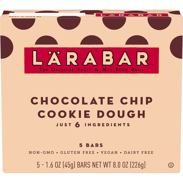 Larabar Bars, Chocolate Chip Cookie Doughs, 5 ct