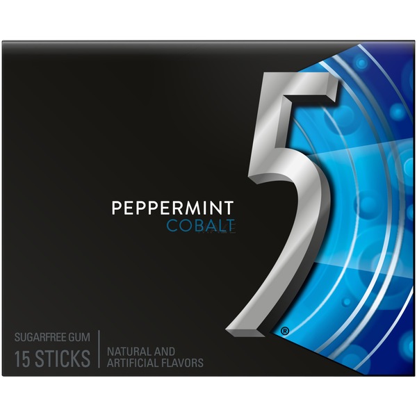 5 Gum Peppermint Cobalt - Chicles sin azúcar, 15 u.