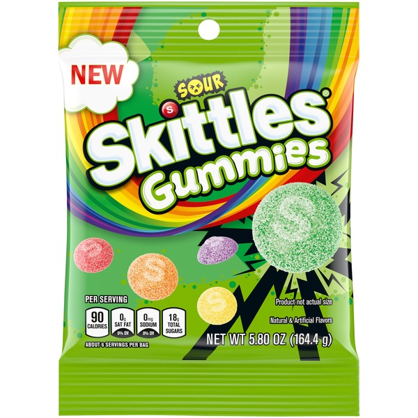 Skittles Sour Gummies Chewy Candy Assortment, 5.8 OZ