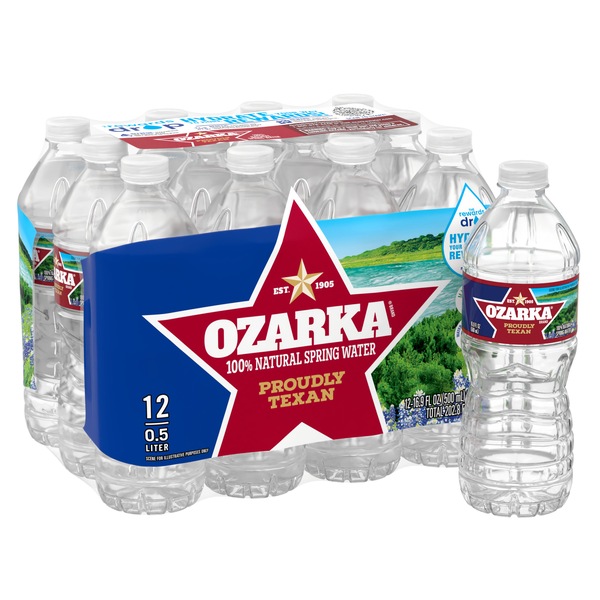 Ozarka Brand 100% Natural Spring Water, 12 ct, 16.9 oz
