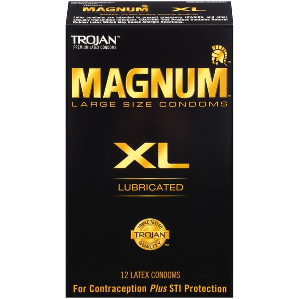 Trojan Magnum XL Lubricated Latex Condoms, 12 CT