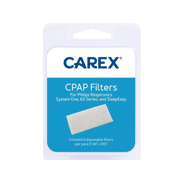 Carex - Filtros para CPAP para máquinas Philips Respironics System One, 60 Series y SleepEasy, 6 u.