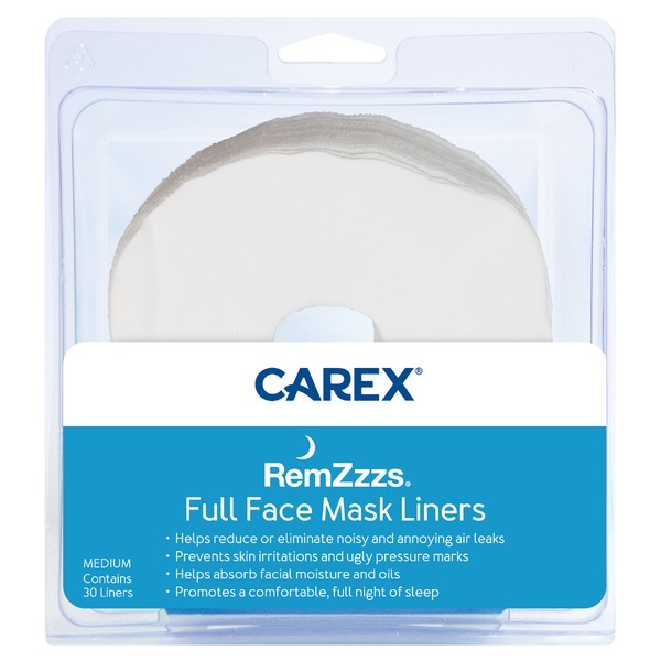 Carex Remz Full Face Mask Liner For CPAP Mask, 30 CT