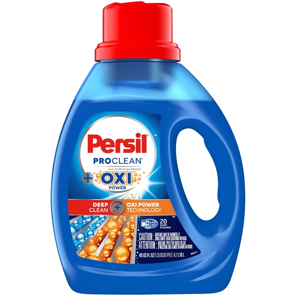 Persil ProClean Liquid Laundry Detergent, Plus Oxi Power, 20 Total Loads, 40 OZ