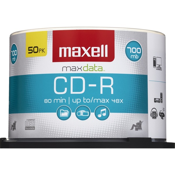 Maxell Max Data - CD-R de 700 MB, paquete de 50