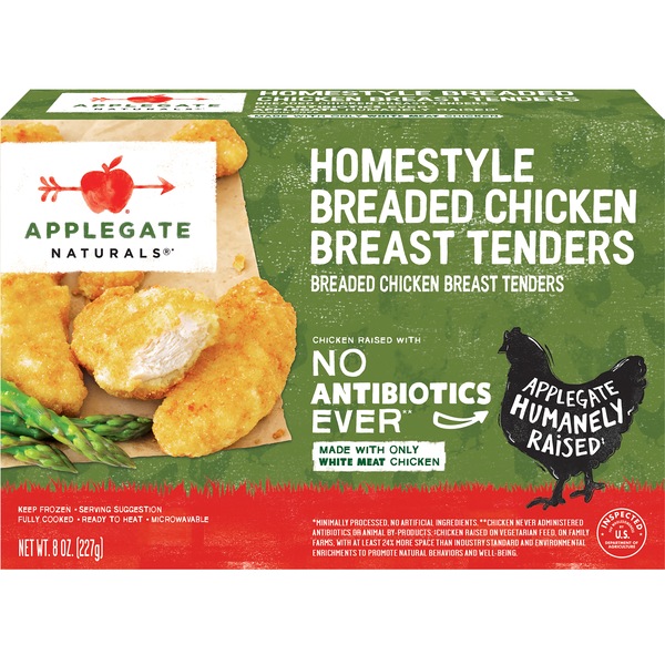 Applegate Natural Homestyle Chicken Breast Tenders, 8oz (Frozen)