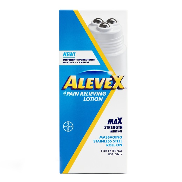 AleveX - Loción analgésica para masajes, envase a bolita, 2.5 oz