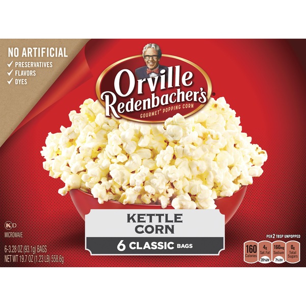 Orville Redenbacher's Kettle Corn Microwave Popcorn, 6 ct, 19.7 oz