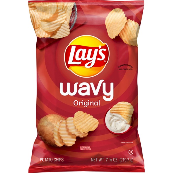 Lay's Wavy Potato Chips Original, 7.75 oz