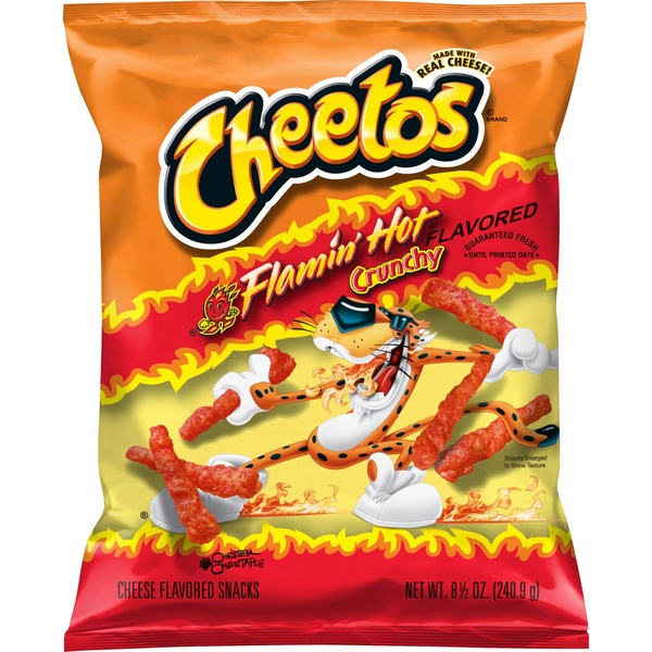 Cheetos Crunchy Cheese Flavored Snacks Flamin' Hot Flavored, 8.5 oz