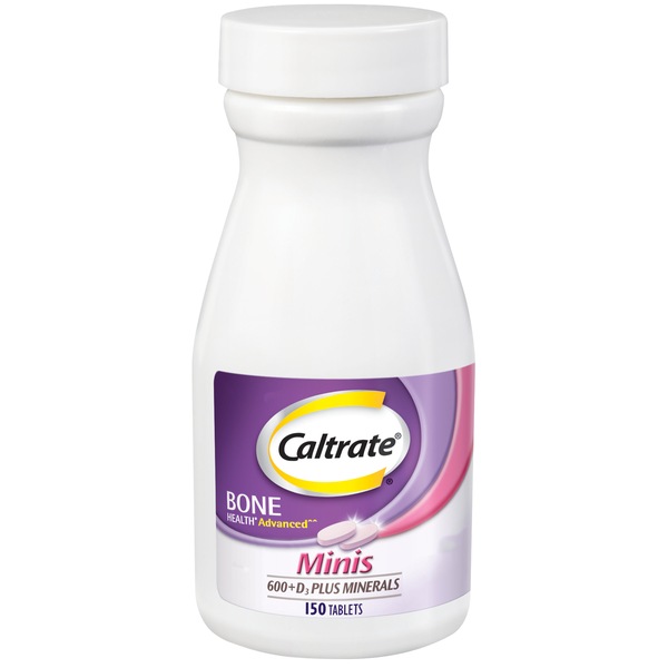 Caltrate 600+D3 Plus Minerals Mini (150 Count) - Suplemento de calcio y vitamina D3 en minitabletas, 600 mg