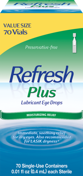 Refresh Plus Lubricant Eye Drops, 70CT