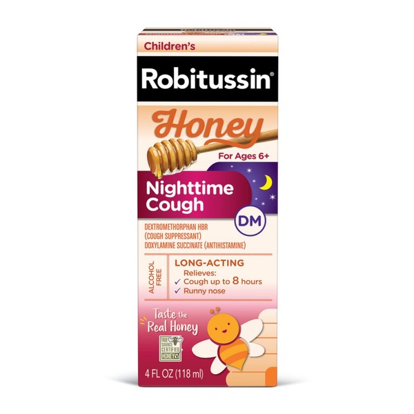 Children's Robitussin Honey Nighttime Cough Liquid, 4 FL OZ