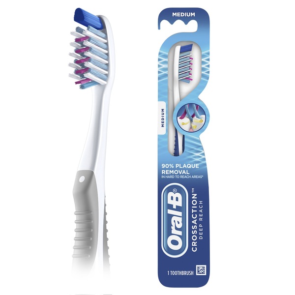 Oral-B CrossAction Deep Reach Manual Toothbrush, Medium Bristle