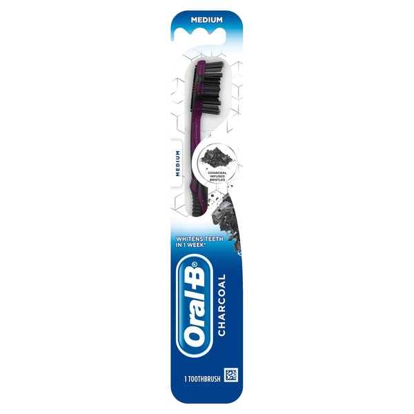 Oral-B Charcoal Whitening Therapy Medium Toothbrush, 1/Pack