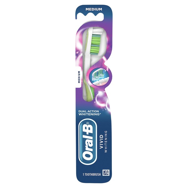 Oral-B 3D White Vivid Manual Toothbrush, Medium Bristles