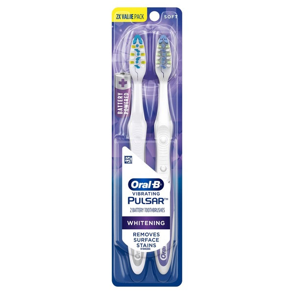 Oral-B Vibrating Pulsar Whitening Battery Toothbrush, Soft Bristle